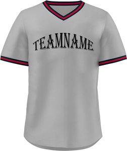OEM Vente en gros Chemises de baseball personnalisées pour hommes Séchage rapide Respirant 100% Polyester Col en V Uniforme Pull Jersey Baseball vierge - Product Image 3