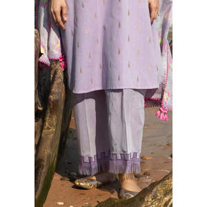 Conjunto de Traje Jacquard Teñido en Hilo de 3 Piezas para Mujer con Dupatta Estampada y Bordada MJ-52017 - Product Image 5