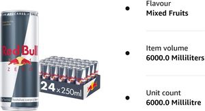 Boisson énergisante Red Bull zéro calorie, paquet de 24, (24x250 ml) - Product Image 2