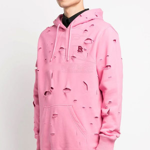 370 GSM Casual Wear Sweats à capuche en détresse Polaire en polyester à la mode avec motif imprimé et col à capuche - Product Image 3