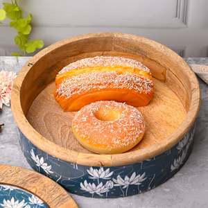 หม้อตุ๋นเซรามิกอะลูมิเนียมลายดอกไม้ Sea-bloom Alluring พร้อมฝาไม้ สำหรับอุ่นอาหาร ทำอาหาร และจัดเลี้ยงที่บ้าน - Product Image 5