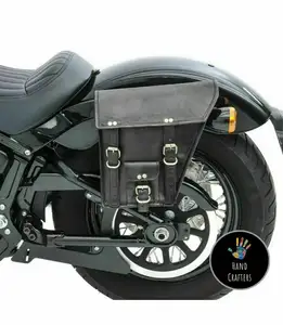 Saddeltaschen Leder Motorrad-Satteltaschen Beutel Seitentaschen braun Vintage Kissen 2024 Powesports Packung mit 2 Teilen