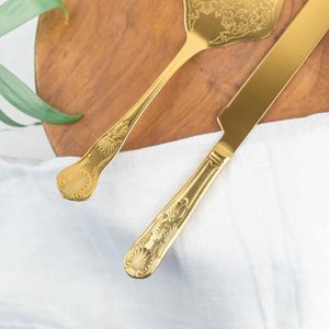 Customized Luxury Gold Good Quality Metal <b>Cake</b> Knife Server Wedding <b>Cake</b> Knife And Server Set in Bulk Price - Product Image 4