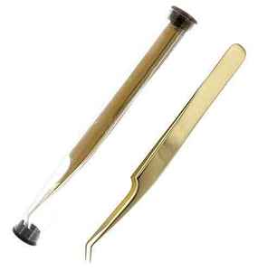 Pinzas para cejas resistentes a los ácidos de acero inoxidable de alta calidad, Kit de herramientas de belleza puntiagudas para fábrica de extensiones de pestañas - Product Image 2