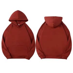 Sudadera con Capucha para Hombre, Gruesa, de Invierno, Básica, sin Forro, con Patrón Sólido, de Alta Calidad, 100% Algodón, Felpa, Talla Grande - Product Image 6