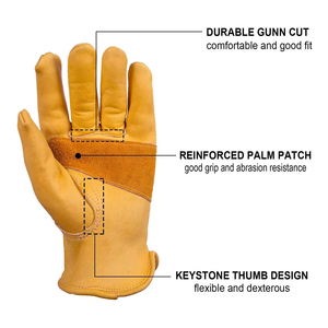 Guantes de Seguridad Ligeros y Transpirables de Cuero Vacuno para Conductores y Trabajadores de la Construcción, Guantes de Trabajo Industriales Personalizables - Product Image 3