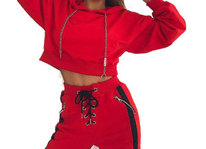 Haut court ample et décontracté à manches longues pour femmes personnalisées style sweat à capuche pour toutes les saisons avec décoration brodée Streetwear - Product Image 6