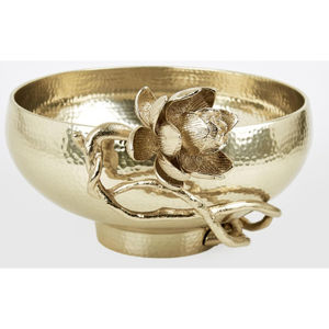 Snacks de metal martillado de calidad creativa, cuenco para servir dulces, Loto dorado, acento decorativo para el hogar, buen precio - Product Image 1