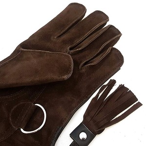 Guantes de cetrería de cuero de precio al por mayor para uso en trampas para animales Servicio OEM/ODM Logotipo personalizado resistente - Product Image 4