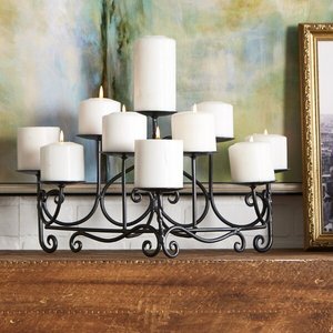 Premium Black Coated Standing Candle Holder in <b>Iron</b> Holder Display Christmas Candle Holders Home Decoration at Affordable Prices - Product Image 2