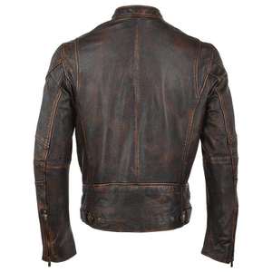 Chaqueta de cuero de motorista de mejor diseño para hombre, ropa informal personalizada, chaqueta de cuero de oveja de invierno - Product Image 4