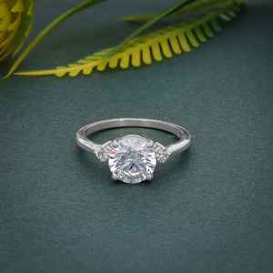 Mejor oferta IGI certificado laboratorio cultivado diamante chapado en oro 925 Plata tres piedras anillo de compromiso joyería de moda para mujeres regalos - Product Image 3