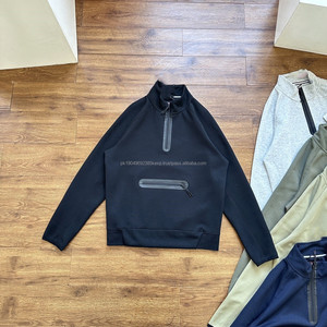 Sudadera con Cierre de Cremallera y Logotipo Personalizado de Moda 2025, Tejido de Punto con Capa de Aire, 100% Algodón, Secado Rápido, Transpirable, Sudadera Casual para Hombre con Cierre de Cremallera de un Cuarto, Felpa de Alta Calidad - Product Image 5