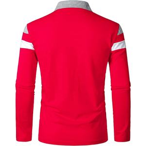 Men's Casual Crew Neck <b>Long</b> <b>Sleeve</b> Polo <b>Shirt</b> Slim Fit Contrast Color Fashion Tops Custom Logo Wholesale Streetwear OEM - Product Image 2