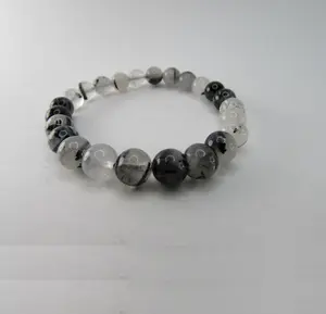 Black Rutile Bracelet Adjustable 8mm Beads Stretch Wholesale Gemstone Bulk Lot Crystal Bracelet Men Women jewelry Gifts ideas