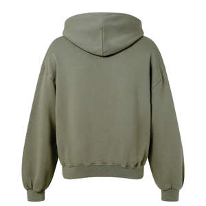 Sudadera con capucha de algodón con cremallera completa de 500 GSM personalizada de fábrica, doble capa, peso pesado, temporada de invierno, técnica de lavado con capucha de lana para hombres - Product Image 2
