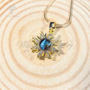 XK008 liontin perhiasan matahari mode untuk wanita kalung langit berbintang 18K kalung zirkon Planet semesta tembaga berlapis emas - Product Image 1