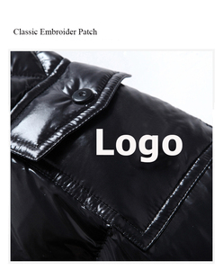 Fabricant de vêtements personnalisé hiver chaud à capuche sur pied veste zippée pleine fermeture éclair polaire polyester nylon hommes doudoune - Product Image 5