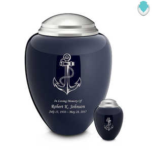 โกศบรรจุอัฐิสำหรับผู้ใหญ่ รุ่น Navy & Brushed Pewter Anchor - Product Image 2