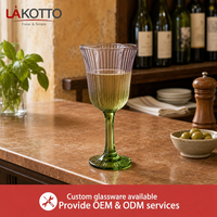 LAKOTTO Gobelet élégant en verre bicolore pulvérisé de 230 ml avec flûte verticale pour hôtel, banquet, restaurant, verrerie, logo OEM, usine