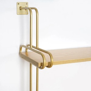 Estante de pared flotante de hierro chapado en oro de 3 niveles, estante de madera para sala de estar, decoración de pared de dibujo - Product Image 4