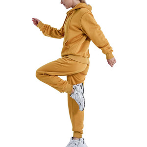 Conjunto de Sudadera con capucha de dos piezas para mujer, ropa de calle, conjunto de chándal de color sólido - Product Image 5