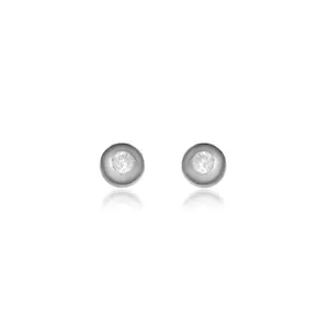Women's Daily Wear <b>Silver</b> <b>Stud</b> <b>Earrings</b> with Diamonds Elegant Diamond Jewelry - Product Image 4