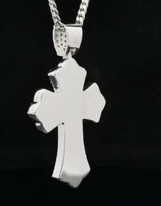 Pendentif croix en argent sterling plaqué or 14 carats avec moissanite VVS, personnalisé, hip-hop, glacé, pour femmes, mariage, fiançailles, charmes, design unique - Product Image 3