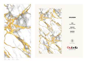 Azulejos de porcelana sin fin dorados brillantes 600x1200 | Lujo 24x48 Azulejos de pared y piso pulidos Diseños de colección de exportación de gran formato - Product Image 5