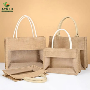 Bolsa de compras reutilizable de lona impresa personalizada, hecha de yute, 100% ecológica. - Product Image 6