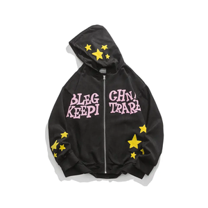 Sudadera de hombre de algodón 100% de alta calidad DIY personalizado 3D Puff impresión Logo Vintage desgastado Boxy Fit pulóver Sudadera con capucha invierno No - Product Image 2