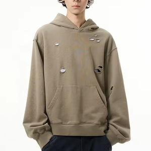 Sudadera con Capucha Personalizada de Alta Calidad, Estilo Urbano Desgastado, Unisex, Talla Grande, 100% Algodón, Felpa Francesa, con Logotipo Personalizado - Product Image 2