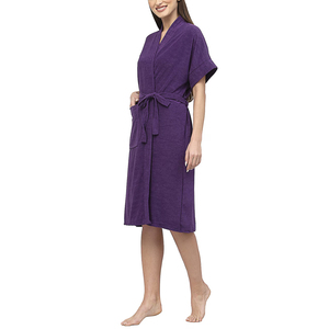 Wholesale Customized Women's 100% Silk Velour Robes Breathable <b>Knee</b>-Length Thermal Bathrobe Sleepwear Plus Size High Quality - Product Image 3