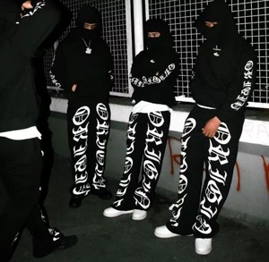Sweat à capuche surdimensionné pour hommes Y2K Streetwear Sportswear avec lettrage Punk Rock Hip Hop décontracté ensemble deux pièces pantalons de survêtement - Product Image 2