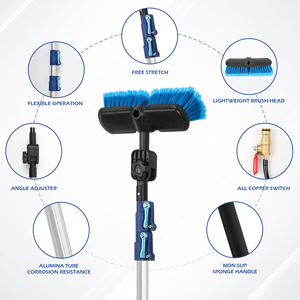 Meilleur prix d'usine pour laver les voitures et nettoyer les fenêtres hautes <span class=keywords><strong>Brosse</strong></span> de nettoyage télescopique en aluminium polyvalente - Product Image 3