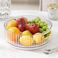 Plateau tournant en acrylique transparent pour réfrigérateur, organisateur avec plateau rotatif à 360° pour le rangement des épices et des condiments dans le garde-manger