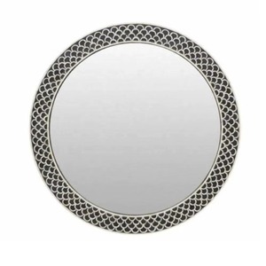Unique Round Designer Bone Inlay <b>Mirror</b> Perfect For Modern Vintage Boho Chic Home Decor And Wall Display Uses From India - Product Image 2