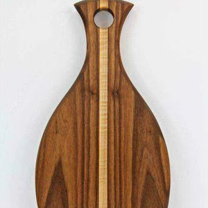 Grande planche à découper en bois de bambou et de noyer biologique personnalisée Bloc à découper pour ustensiles de cuisine avec poignée solide - Product Image 1