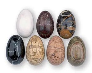 Mármore sólido ônix ovos polidos, Ovo ônix branco, Vintage listrado ônix mármore pedra ovo