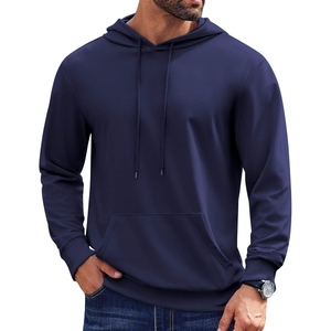 Sudaderas con capucha de invierno para hombre, sudaderas 100% de algodón, moda informal, manga Regular, cuello con capucha sólido, bordado con cremallera - Product Image 2