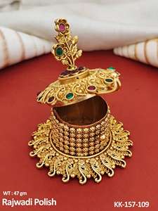 Boîte à Sindoor Temple plaquée Rajwadi de style fantaisie de designer - Product Image 2