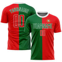 Uniforme de Fútbol Personalizado con Sublimación de la Bandera Canadiense en Rojo, Blanco y Negro, Jersey de Manga Corta con Protección UV