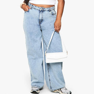 Pantalones vaqueros de mezclilla de diseño de marca 2025 para mujer, pantalones vaqueros lavados con ácido de estilo holgado para mujer, pantalones de calle al por mayor para mujer - Product Image 3