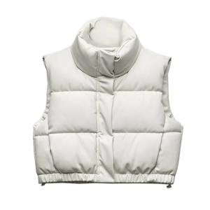 Chaleco acolchado recortado a la moda de Invierno para mujer, chaleco de piel sintética con cuello alto, ropa de abrigo gruesa y cálida en talla XL, chaqueta de nuevo estilo - Product Image 3