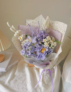 Nouveau bouquet mignon pour cadeaux, bouquet mixte fini, fleurs au crochet faites à la main, bouquet de fleurs tricotées pour mariage et décoration intérieure - Product Image 2
