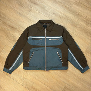 Chaqueta corta de invierno para hombre con logotipo personalizado, chaqueta cortavientos reflectante de poliéster y algodón con cremallera para hombre - Product Image 1