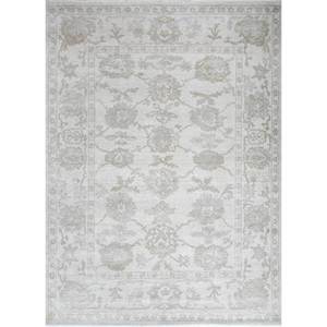 Tapis en laine noué à la main Erbe Ivory, motif floral, pour la maison, le salon, le couloir, l'entrée, décoration rectangulaire 9x12, modèle Puzzle-LNLP-08 - Product Image 1