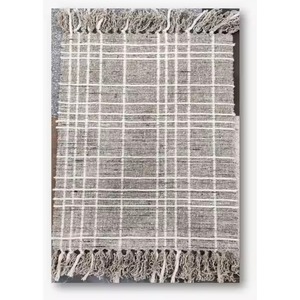 Élégant tapis traditionnel tissé à la main couleur unie Style moderne tapis indien pour salon spacieux décor importé indien - Product Image 1