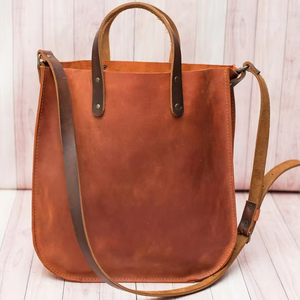 ALW Sac fourre-tout en cuir véritable personnalisé pour femmes, élégant, grande capacité, fermeture à glissière ouverte, cordon de broderie, chaînes pour le travail - Product Image 1