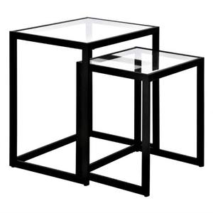 Tables d'appoint en métal de forme carrée noir mat de style moderne ensemble 2 pièces pour chambre à coucher meubles de salon de qualité d'exportation frapper utiliser Ware - Product Image 1